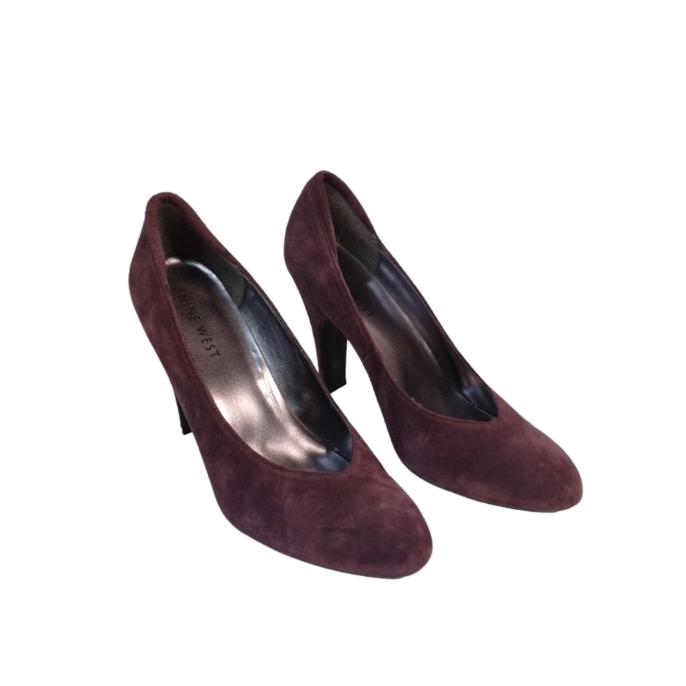 Nine West Women's Purple Leather High Heel Shoes Size 8.5M